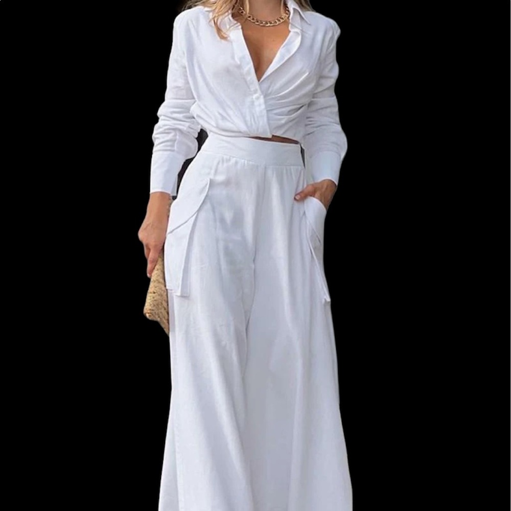 Solid color casual two-piece suit (New)